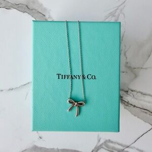 Tiffany & Co. Sterling Silver Bead Necklace with Bow Pendant